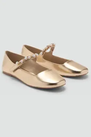 MANGO KIDS Bailarinas tira metalizada 2