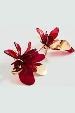 MANGO Pendientes flor combinada Unitalla