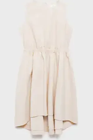 MANGO KIDS Vestido lino detalle fruncido 6