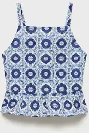 MANGO KIDS Blusa algodón estampada 2