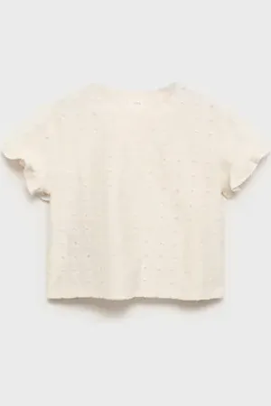 MANGO KIDS Blusa bordado inglés