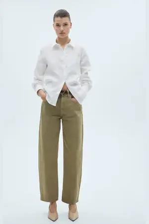 MANGO Camisa lino bolsillo
