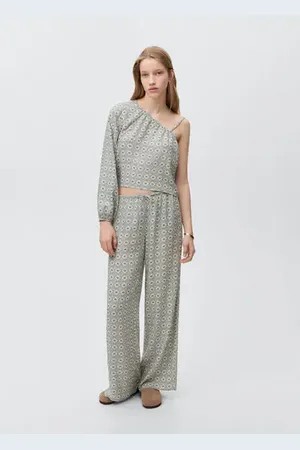 MANGO TEEN Pantalón recto estampado