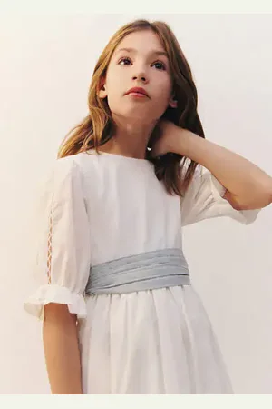 MANGO KIDS Vestido lino volante 2