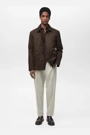 MANGO AN Pantalón lana fría slim fit pinzas