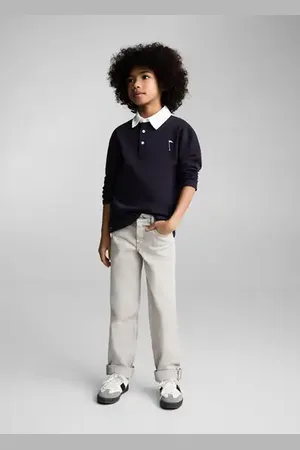 MANGO KIDS Polo algodón cuello contraste años
