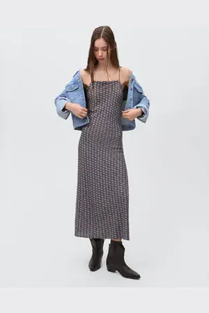 MANGO TEEN Vestido largo estampado