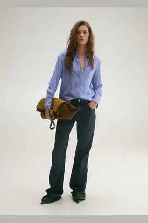 MANGO Camisa recta rayas E