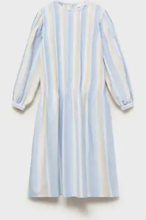 MANGO KIDS Vestido fruncido rayas