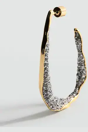 MANGO Pendientes aros cristales Unitalla