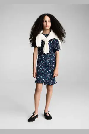 MANGO KIDS Vestido corto flores 6 años