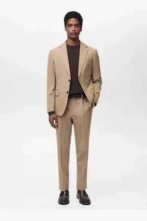 MANGO AN Pantalón traje Turín % lana virgen