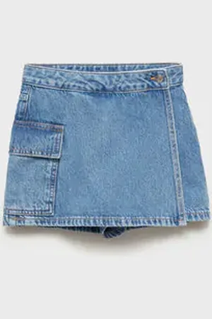 MANGO KIDS Falda pantalón vaquera