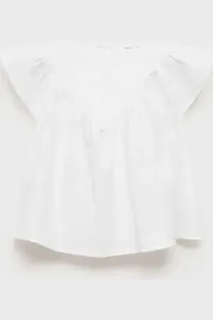 MANGO KIDS Blusa algodón bordados
