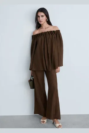 MANGO Pantalón recto textura