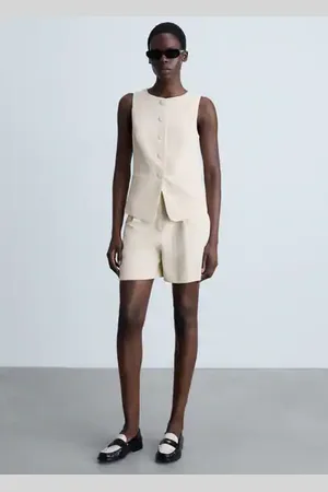 MANGO Shorts traje tiro alto