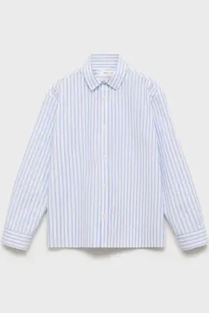 MANGO KIDS Camisa algodón rayas 6