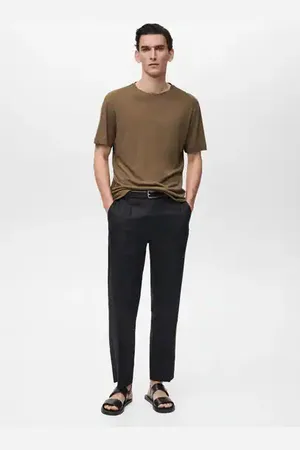 MANGO AN Camiseta lino slim fit