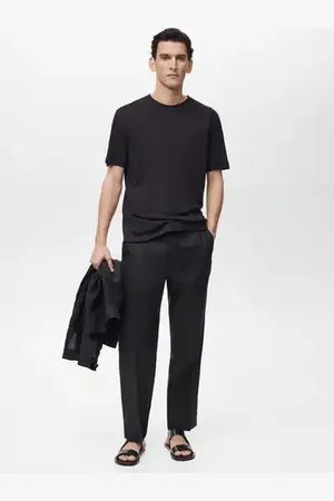 MANGO AN Camiseta lino slim fit
