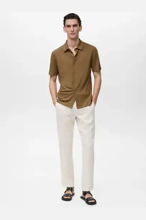 MANGO AN Camisa lino regular fit E