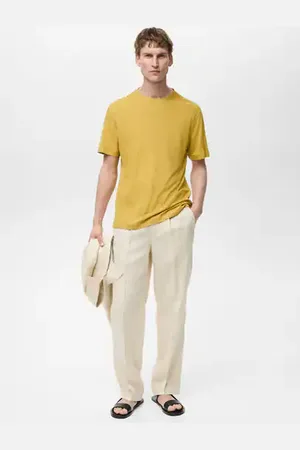 MANGO AN Camiseta lino slim fit