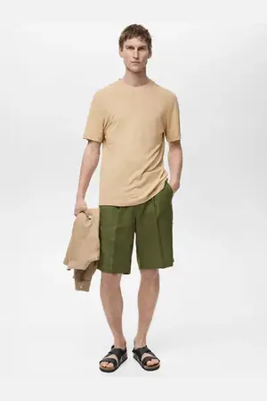 MANGO AN Camiseta lino slim fit E
