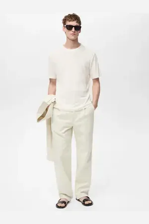 MANGO AN Camiseta lino slim fit