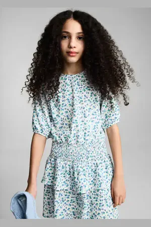 MANGO KIDS Vestido flores volante 2 años