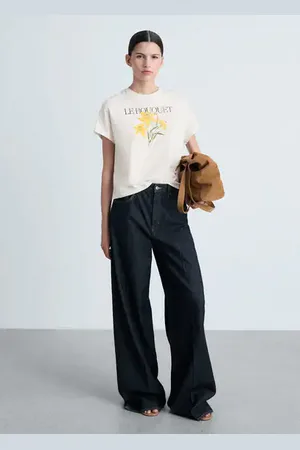 MANGO Camiseta algodón mensaje estampado