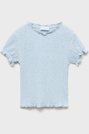 MANGO KIDS Camiseta fruncida manga corta 2 años