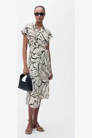 MANGO Vestido estampado detalle nudo CH