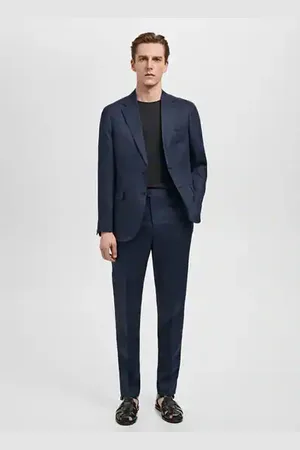 MANGO AN Americana traje slim fit % lino 42