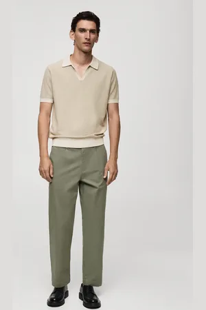 MANGO AN Polo estructura ribetes contraste