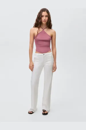 MANGO TEEN Top halter punto canalé