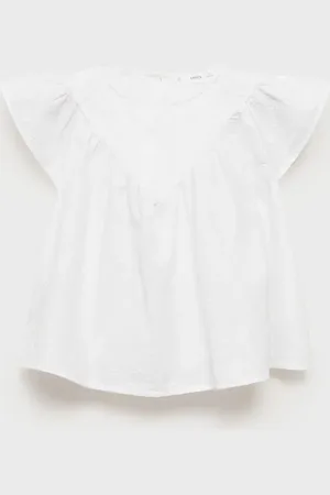 MANGO KIDS Blusa algodón bordados