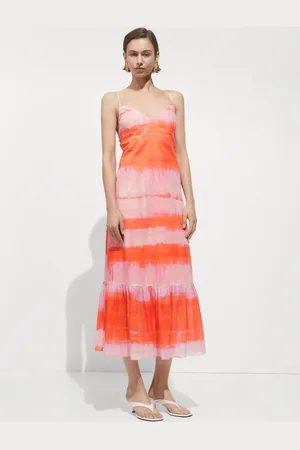 MANGO Vestido estampado volante CH