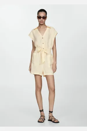 MANGO Ono lino corto lazo