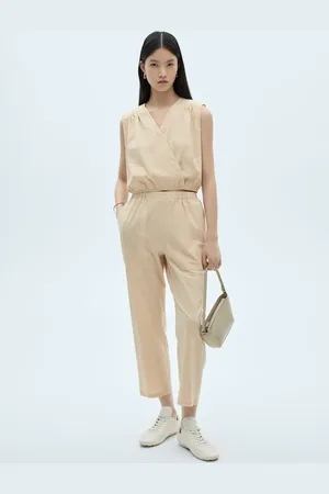 MANGO Pantalón crop algodón E
