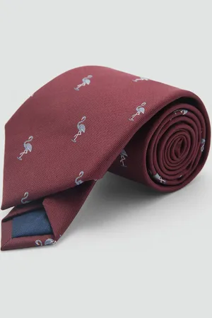 MANGO AN Corbata seda de mora estampado animal Unitalla