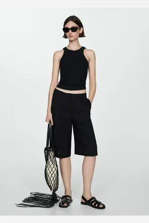 MANGO Top canalé algodón CH