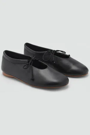 MANGO KIDS Bailarinas piel lazo 22
