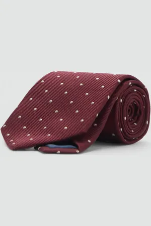 MANGO AN Corbata seda lunares Unitalla