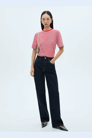 MANGO Camiseta algodón rayas