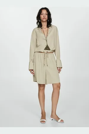 MANGO Camisa lyocell lazo