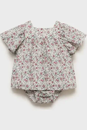 MANGO BABY Vestido y ranita estampado 6 meses