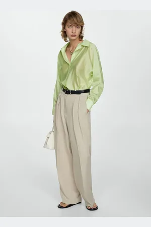 MANGO Camisa lyocell satinada