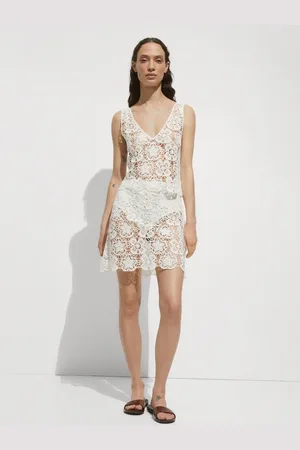 MANGO Top crochet flores