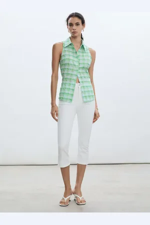 MANGO Camisa cuadros sin mangas