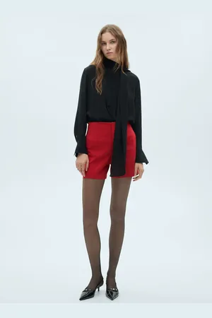 MANGO Shorts algodón tiro alto
