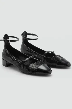 MANGO Zapato tacón bloque lentejuelas